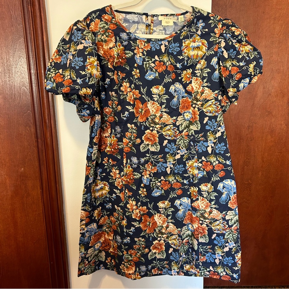 NWOT DOEN Lyric Dress Liberty fabric mini shift cotton puff sleeve